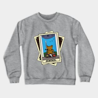 TAROT CARDS DECK | JUSTICE. | FORTUNE CAT Crewneck Sweatshirt